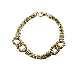Vintage 14 Karat Yellow and White Gold Bracelet #12062